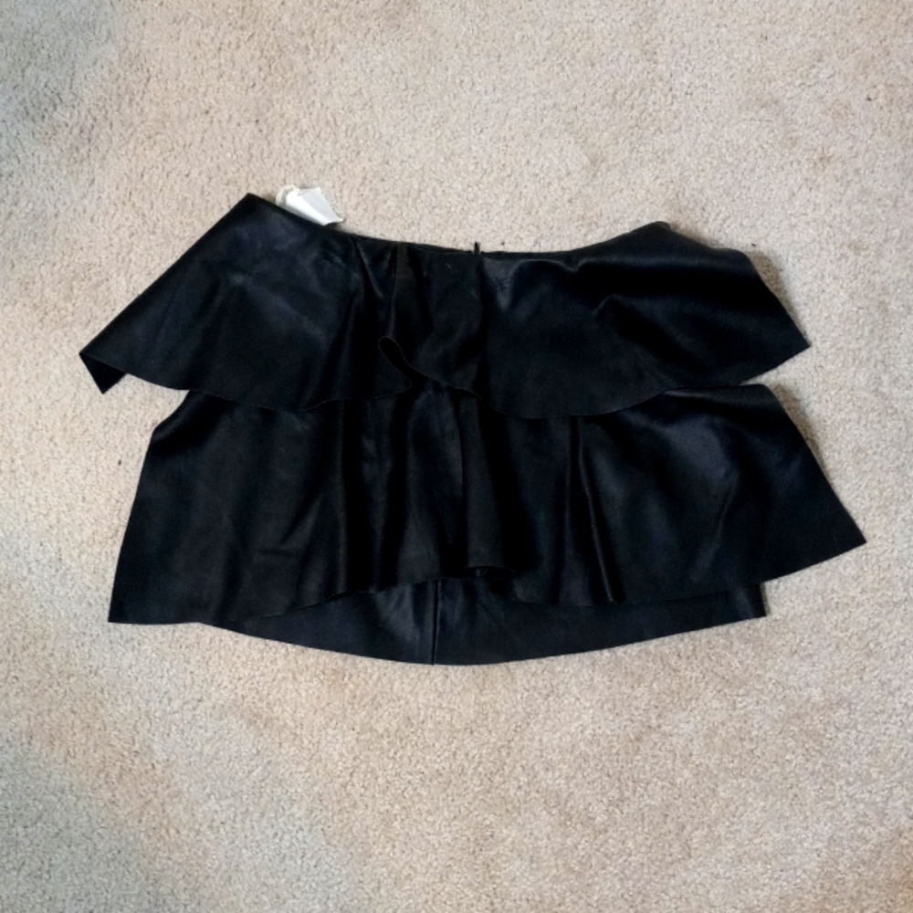 Zara leather mini-skirt